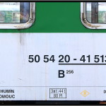 B 256, 50 54 20-41 513-3, DKV Brno, 05.04.2011, Praha Smíchov, nápisy na voze