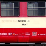 Btx 761, 020 280-4, DKV Olomouc, 15.03.2009, nápisy na voze